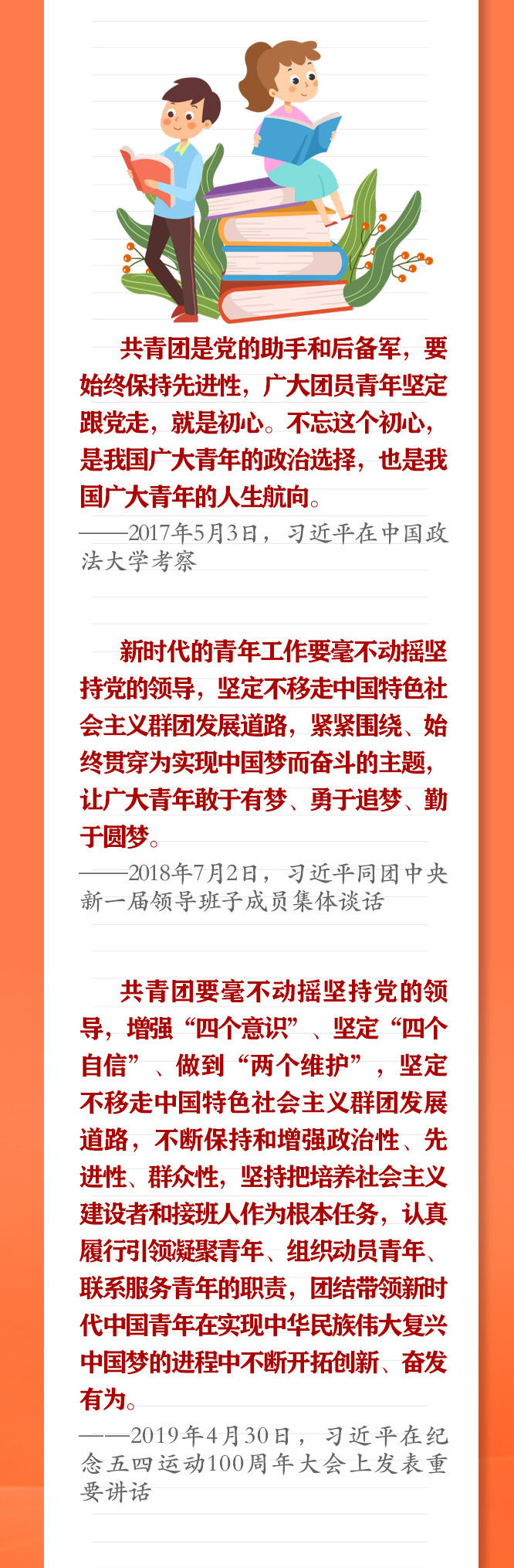 手绘长卷丨共青团员们，总书记这些话要牢记