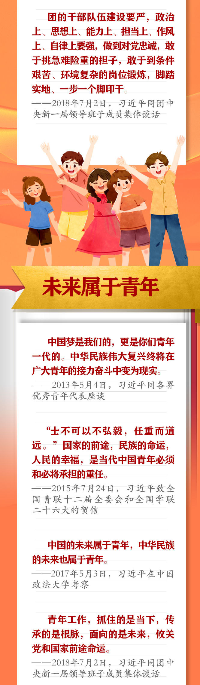 手绘长卷丨共青团员们，总书记这些话要牢记